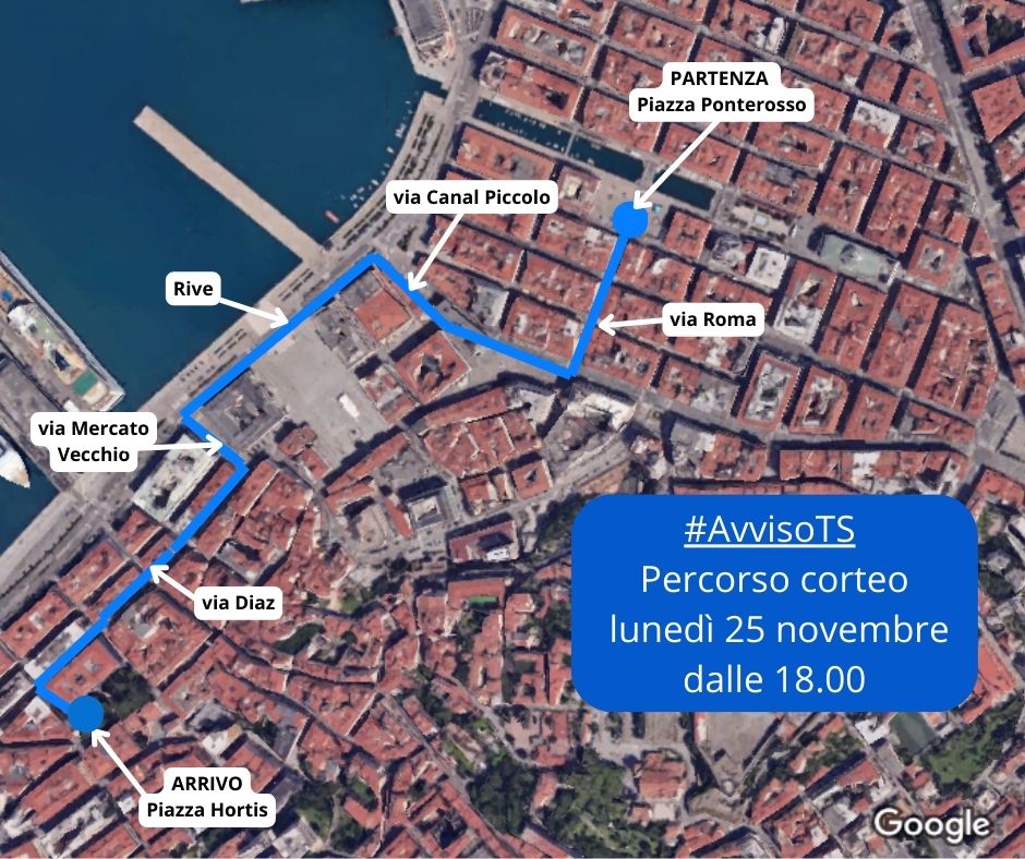 percorso corteo sulla mappa