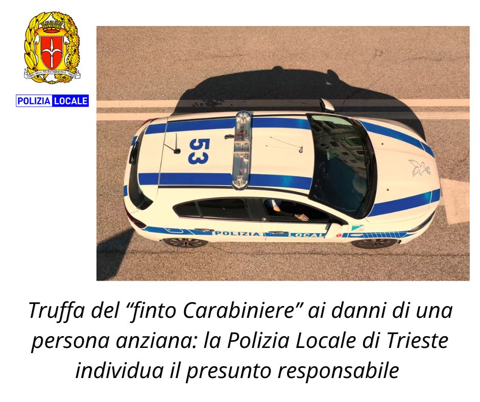 Immagine originale allegata al comunicato della Polizia Locale di Trieste